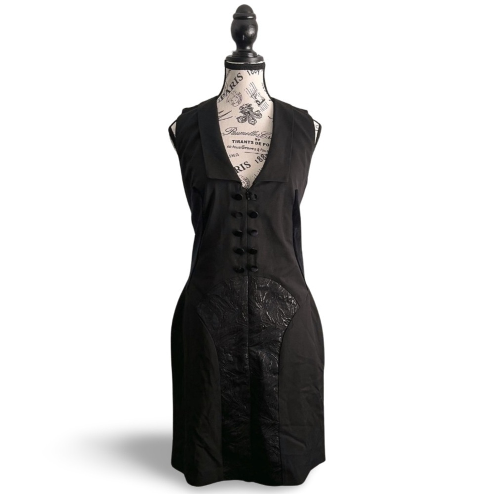 🇨🇦 Illyria Black Tuxedo Vamp Cocktail Dress Size Medium